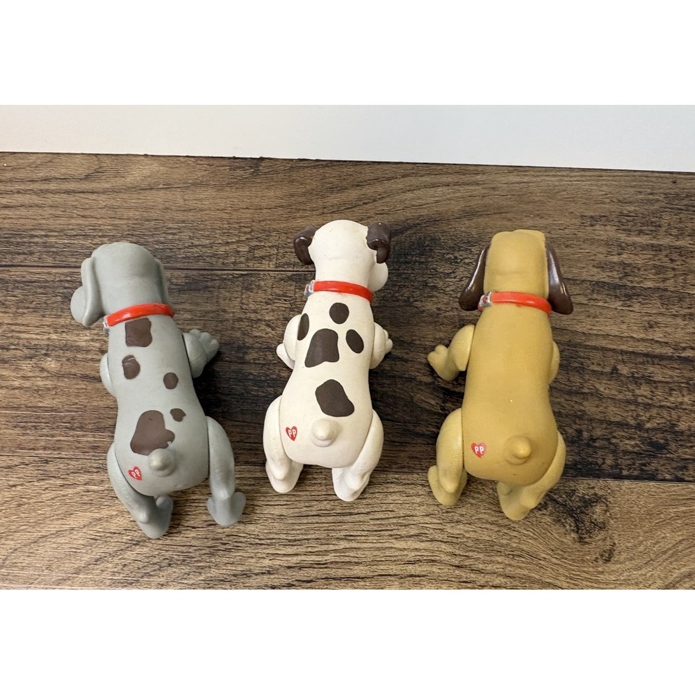 Lot Of 3 Vintage Pound Puppies Dog Poseable 3.75" Figures Gray White 1986 - Picture 4 of 6